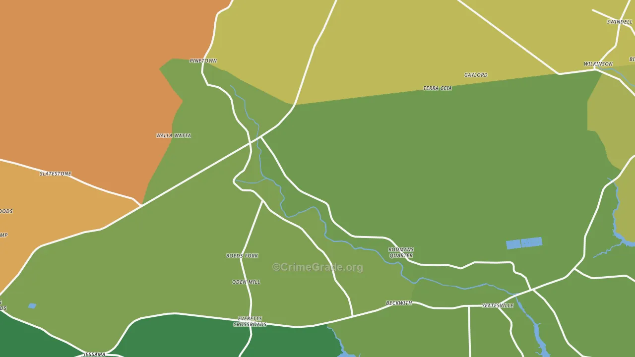 27865, NC Map of Drug-Related Crime Rates