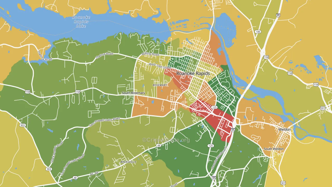 27870, NC Map of Drug-Related Crime Rates