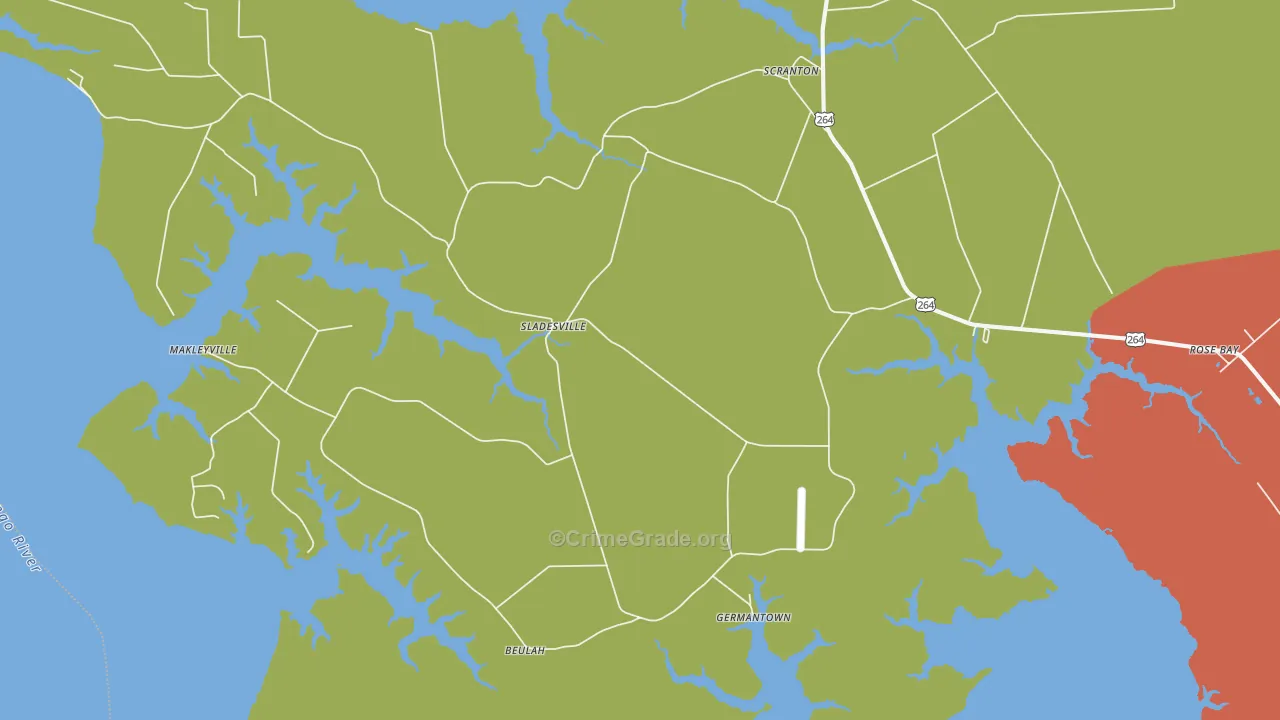 27875, NC Map of Drug-Related Crime Rates
