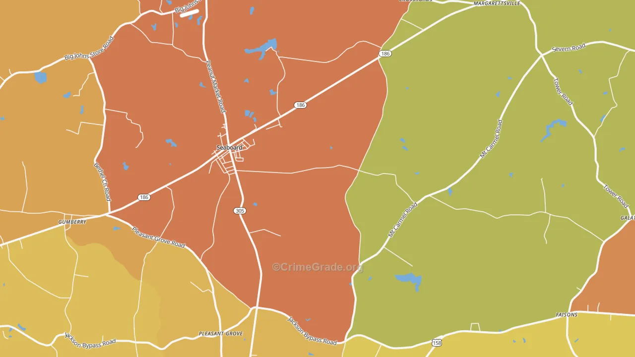 27876, NC Map of Drug-Related Crime Rates
