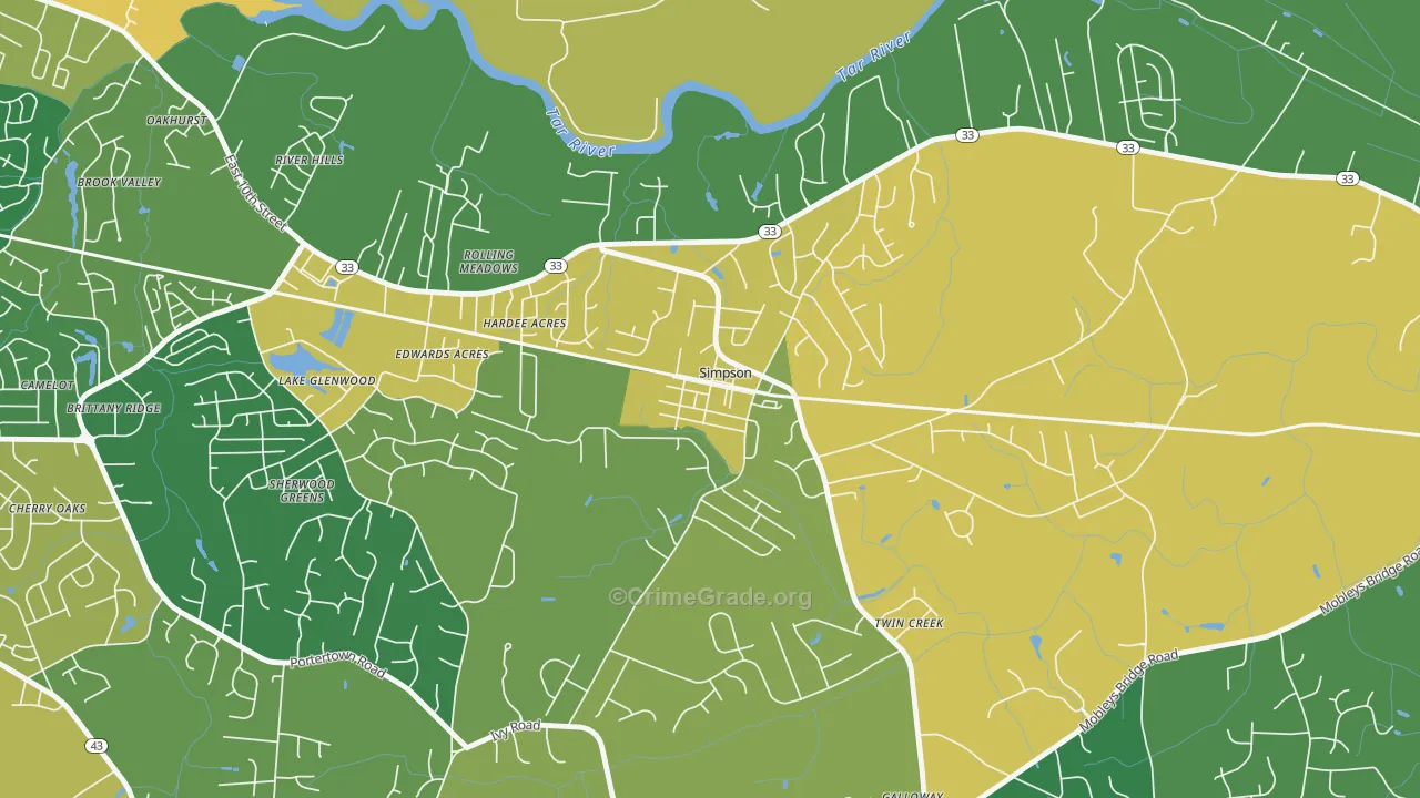 27879, NC Map of Drug-Related Crime Rates