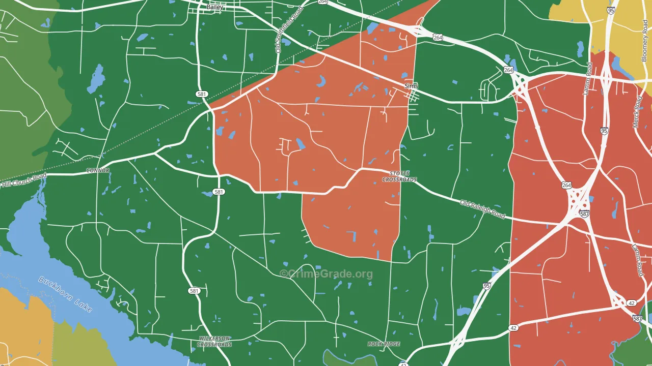27880, NC Map of Drug-Related Crime Rates
