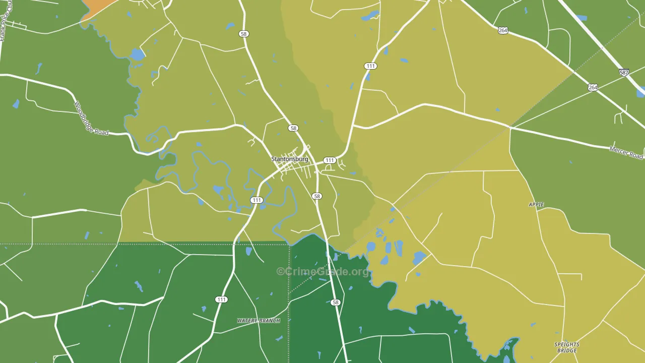 27883, NC Map of Drug-Related Crime Rates
