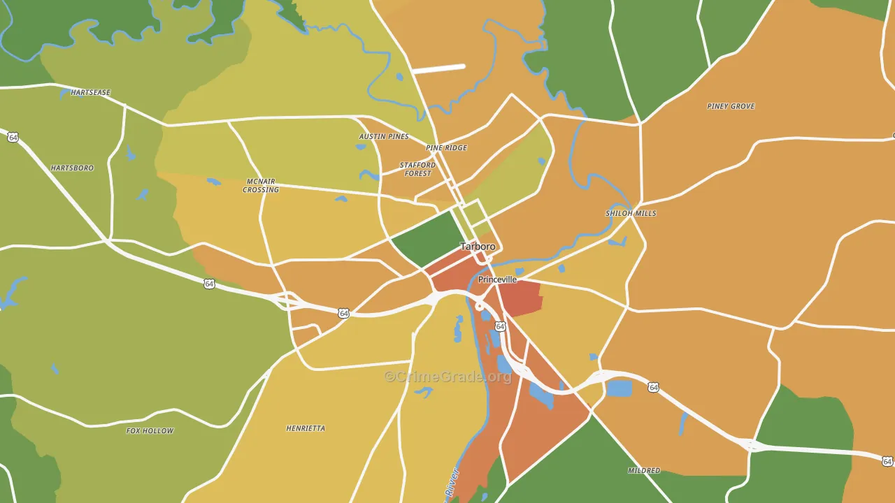 27886, NC Map of Drug-Related Crime Rates