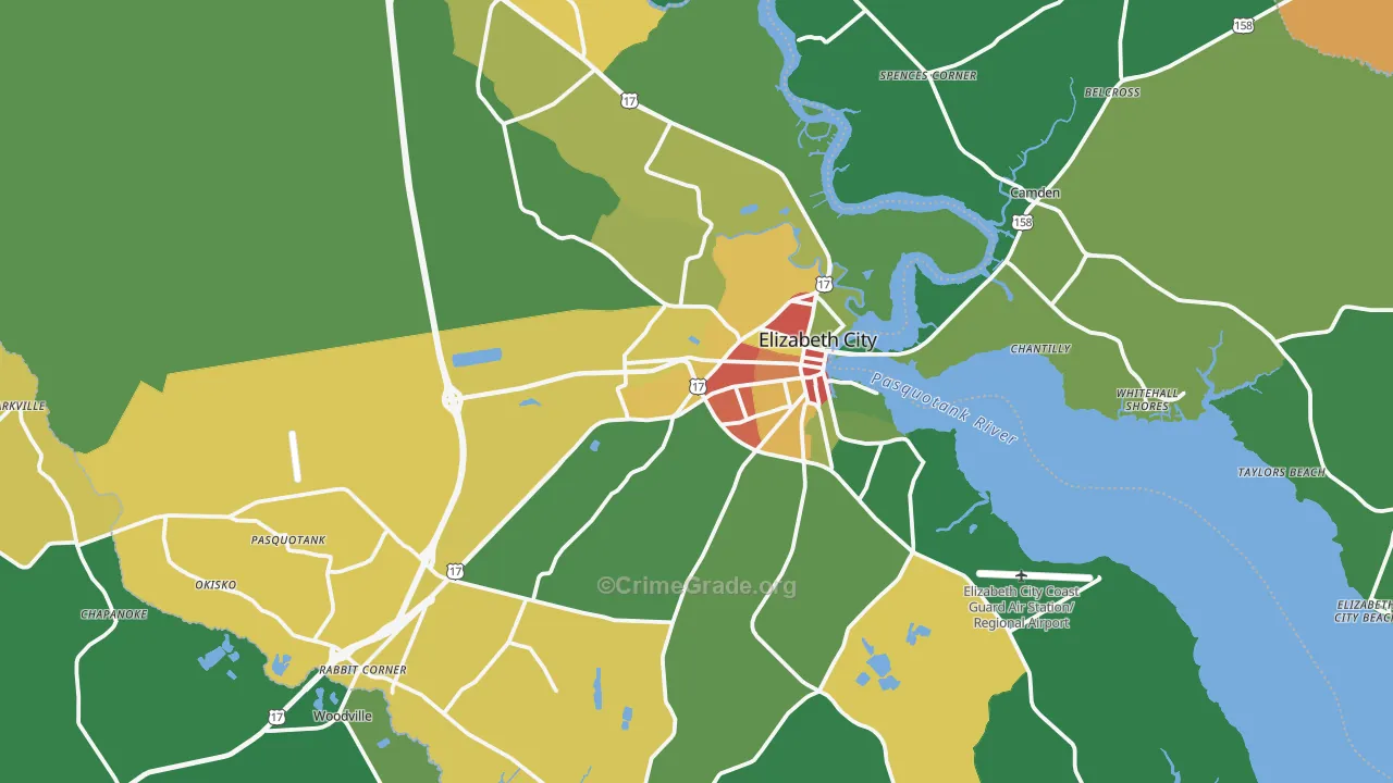 27909, NC Map of Drug-Related Crime Rates