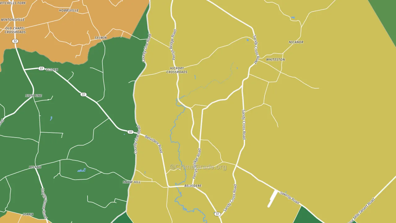 27919, NC Map of Drug-Related Crime Rates