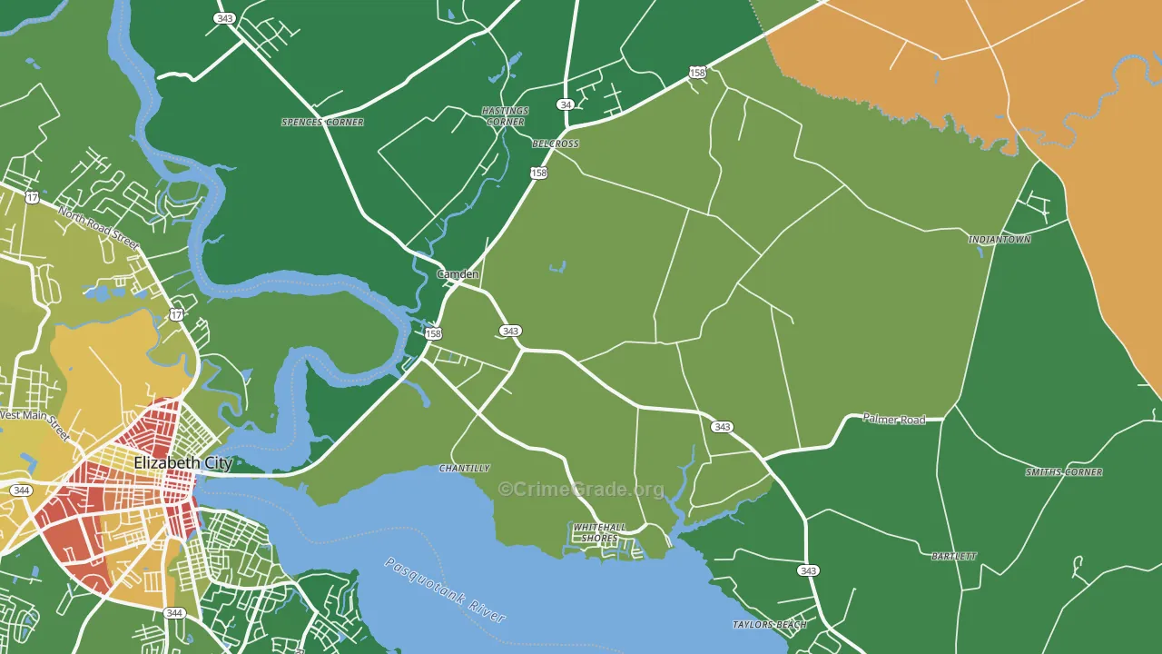 27921, NC Map of Drug-Related Crime Rates