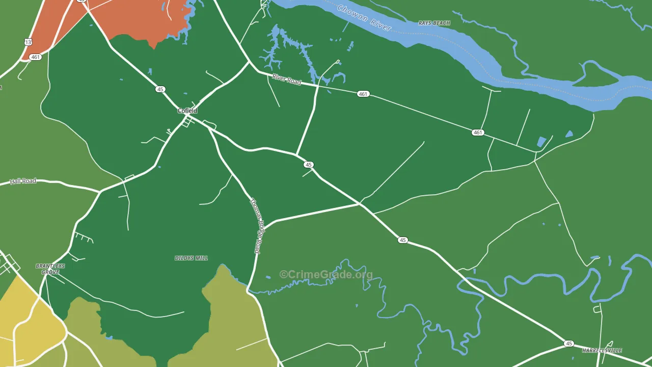 27922, NC Map of Drug-Related Crime Rates