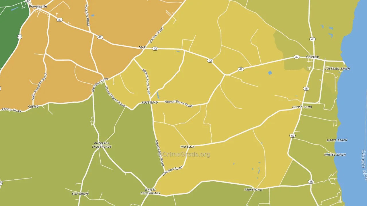 27924, NC Map of Drug-Related Crime Rates