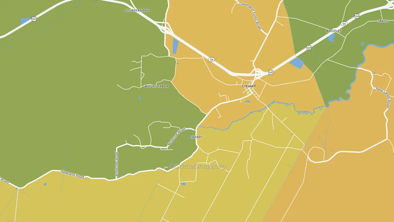 27928, NC Map of Drug-Related Crime Rates