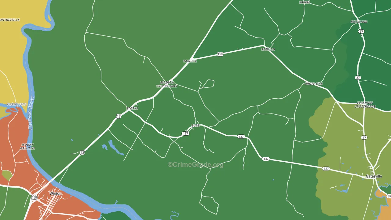 27935, NC Map of Drug-Related Crime Rates