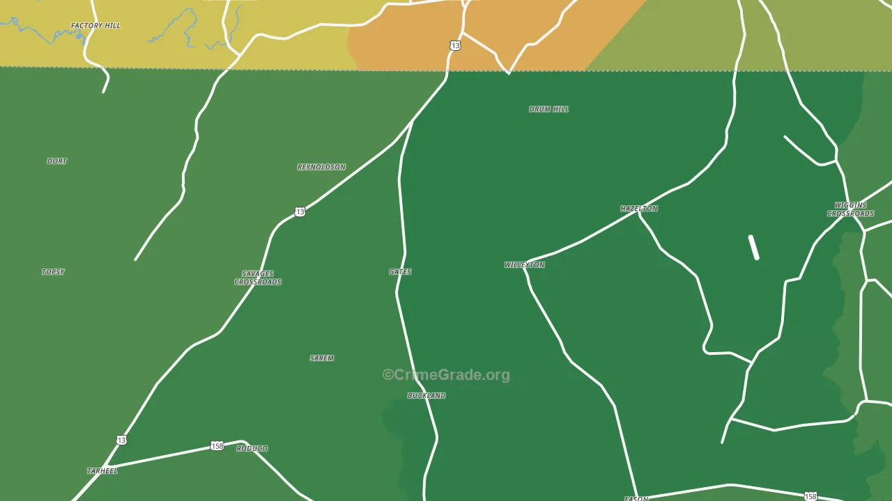 27937, NC Map of Drug-Related Crime Rates