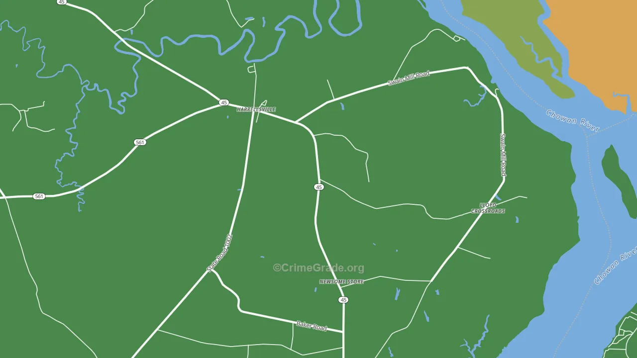 27942, NC Map of Drug-Related Crime Rates