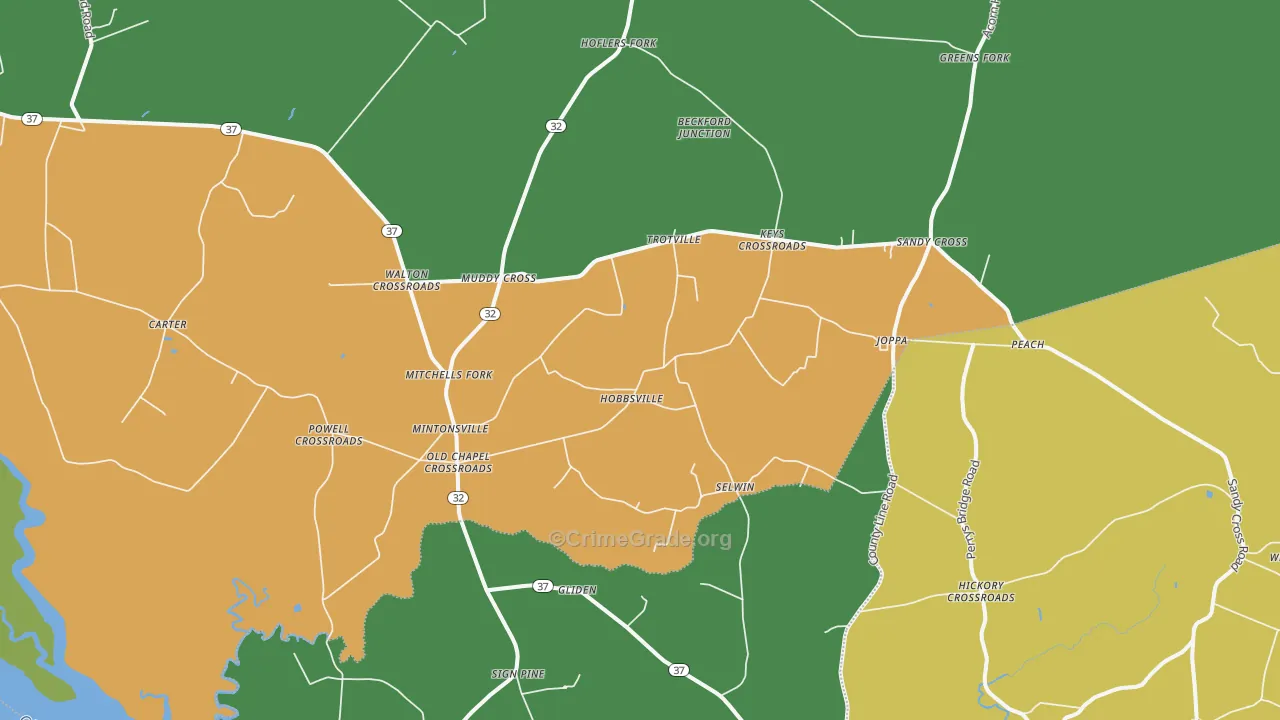 27946, NC Map of Drug-Related Crime Rates
