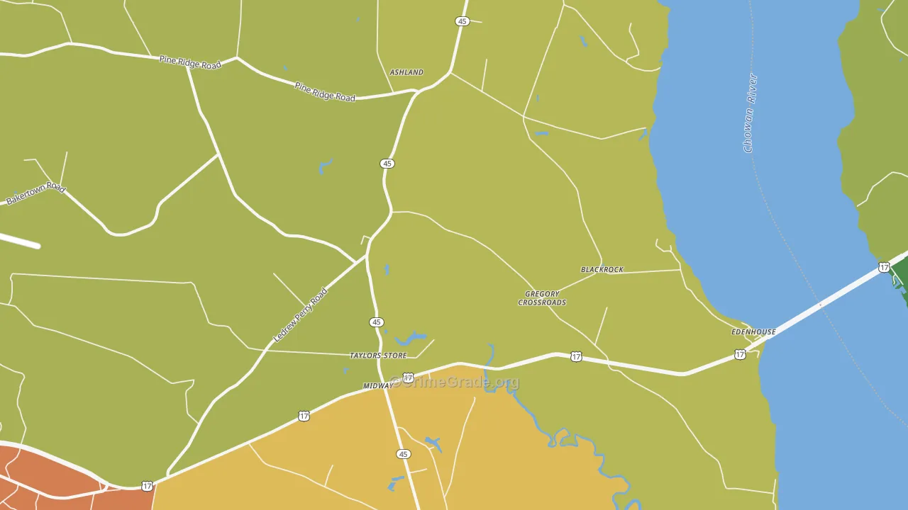 27957, NC Map of Drug-Related Crime Rates