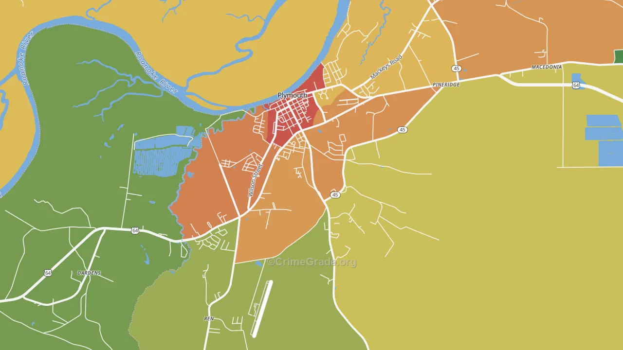 27962, NC Map of Drug-Related Crime Rates