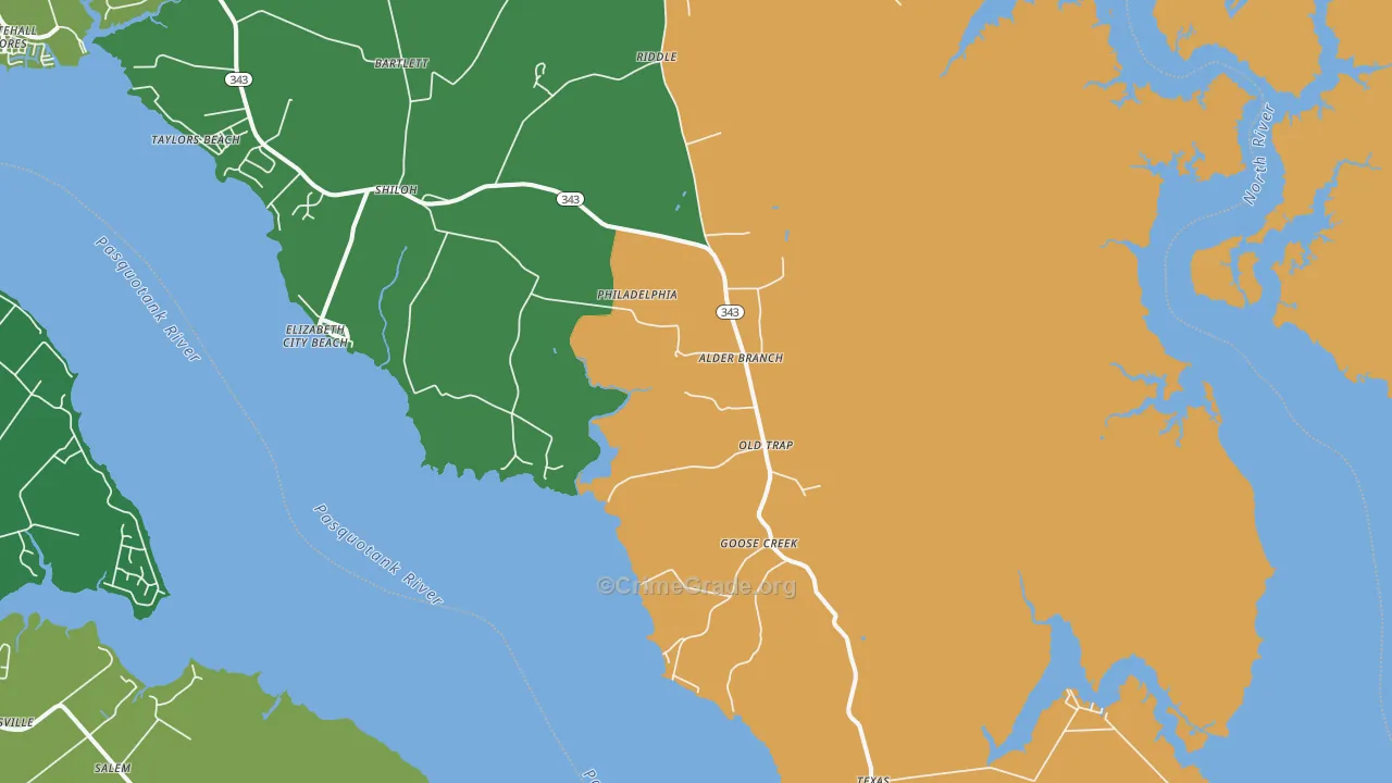 27974, NC Map of Drug-Related Crime Rates