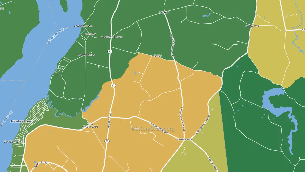 27980, NC Map of Drug-Related Crime Rates