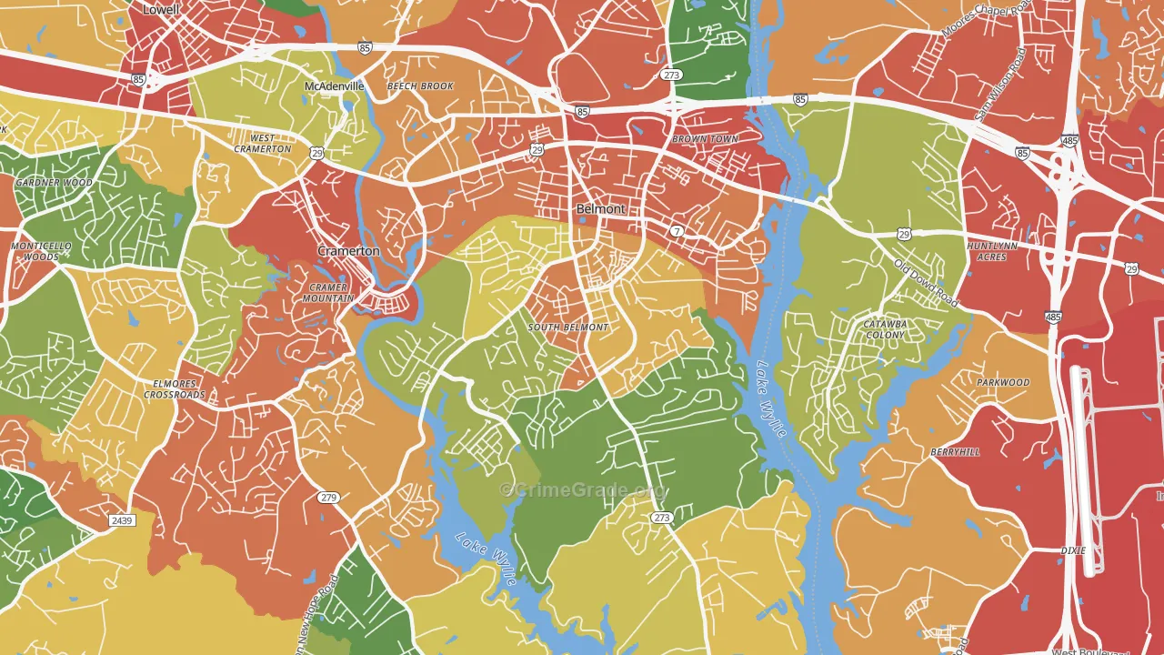 28012, NC Map of Drug-Related Crime Rates