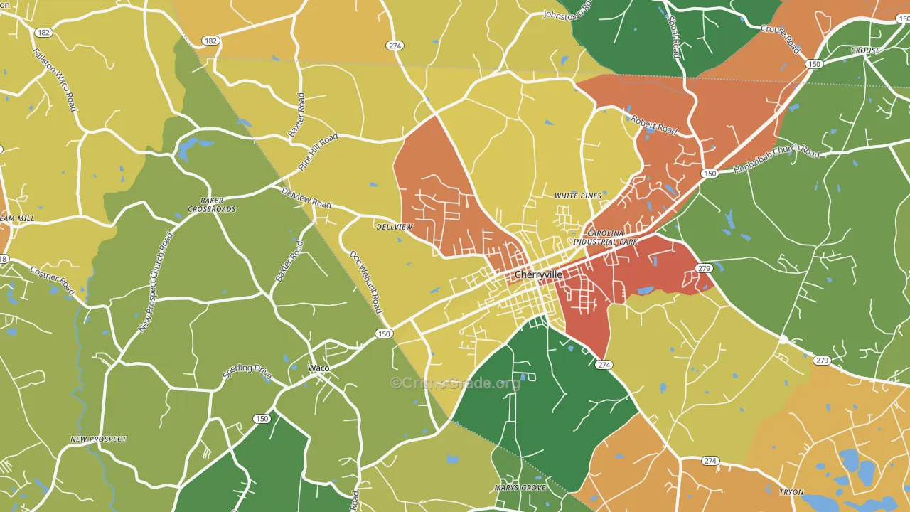 28021, NC Map of Drug-Related Crime Rates
