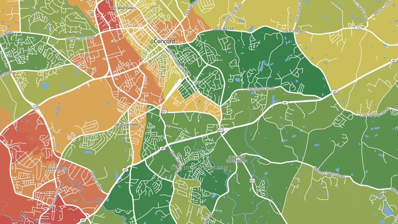 28025, NC Map of Drug-Related Crime Rates