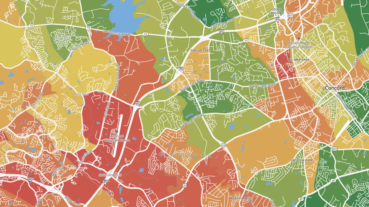 28027, NC Map of Drug-Related Crime Rates