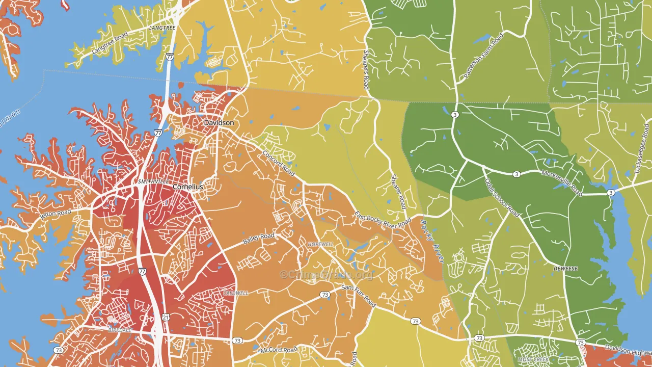 28036, NC Map of Drug-Related Crime Rates