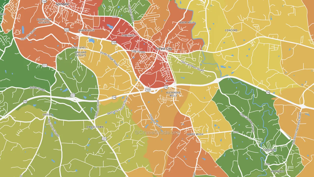 28043, NC Map of Drug-Related Crime Rates