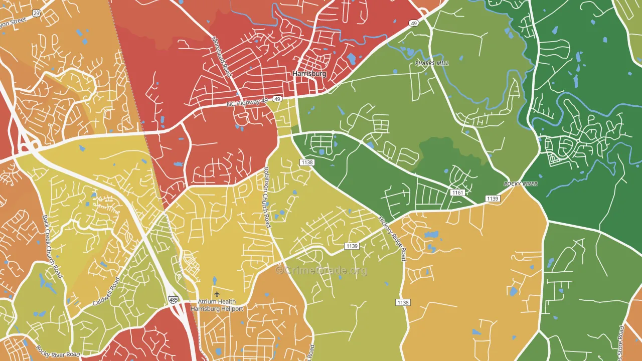 28075, NC Map of Drug-Related Crime Rates