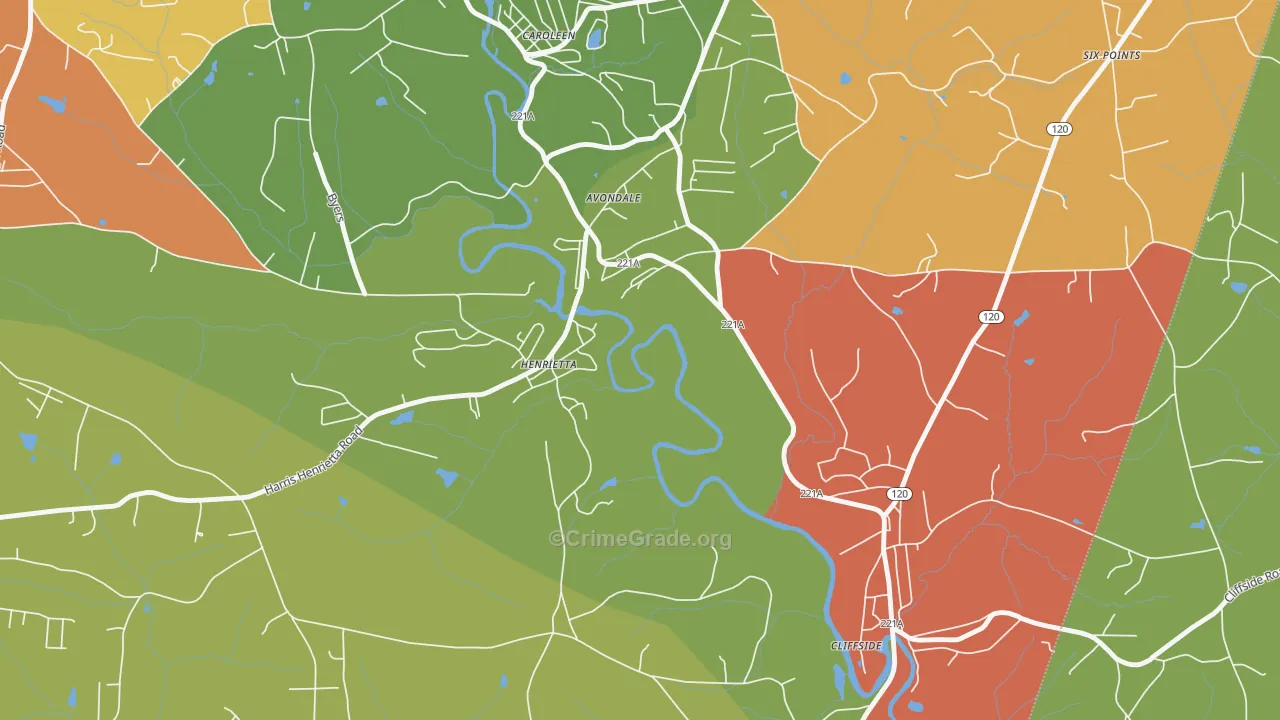 28076, NC Map of Drug-Related Crime Rates