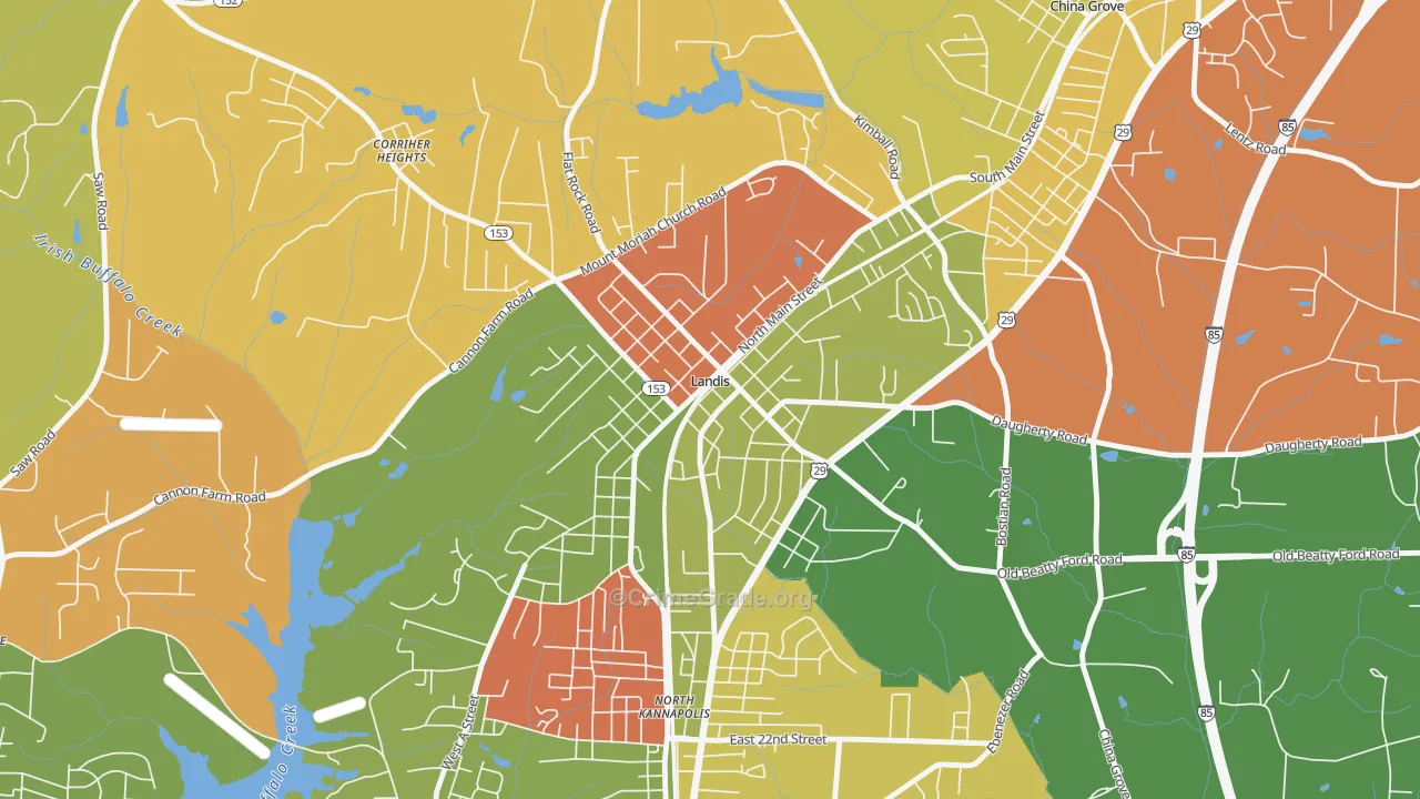 28088, NC Map of Drug-Related Crime Rates