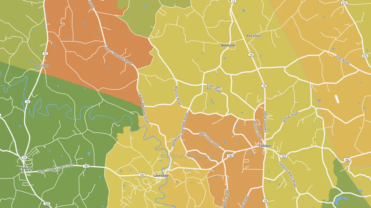 28090, NC Map of Drug-Related Crime Rates