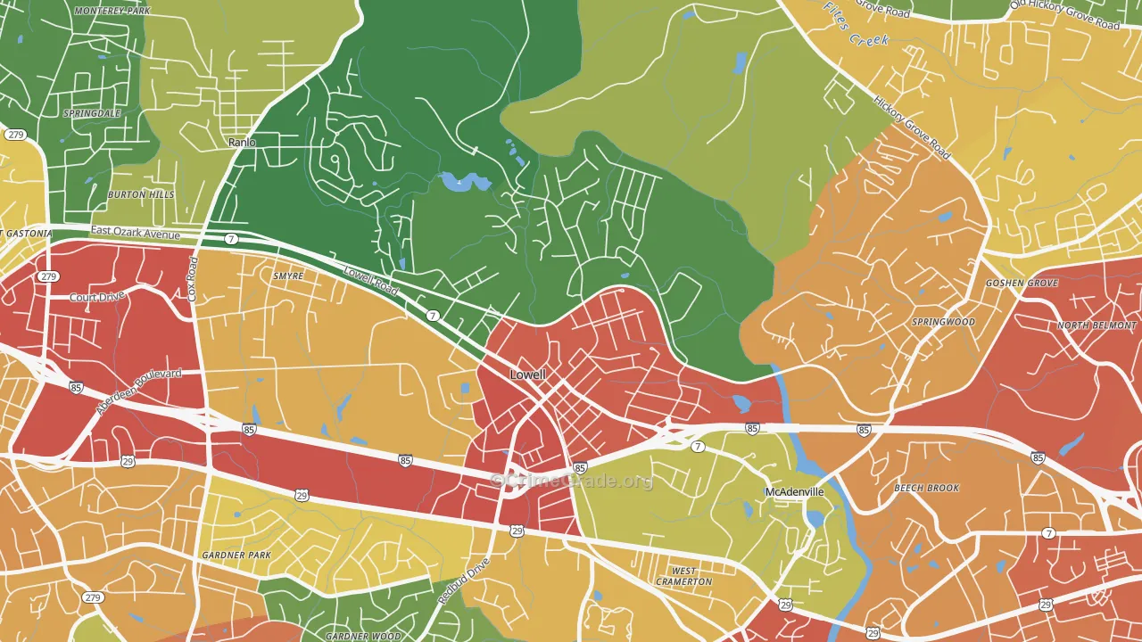 28098, NC Map of Drug-Related Crime Rates
