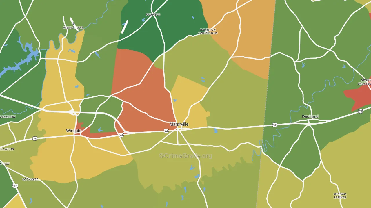 28103, NC Map of Drug-Related Crime Rates