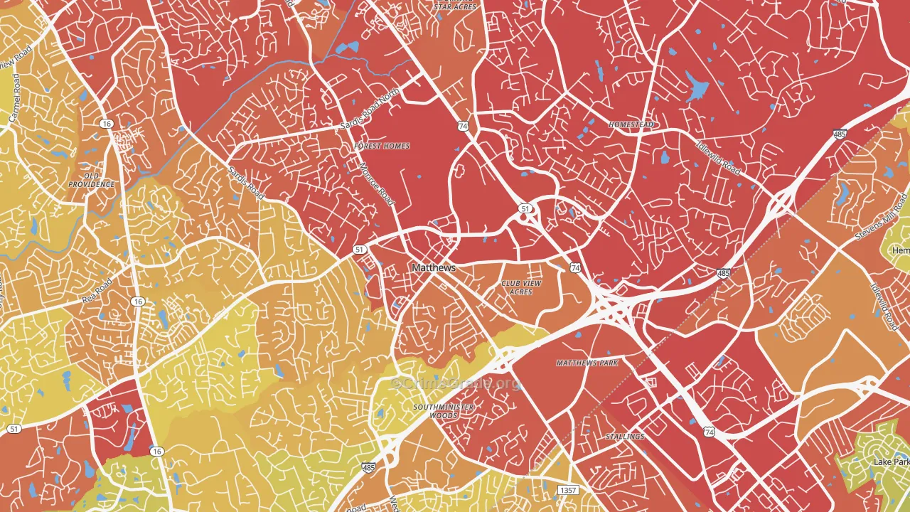 28105, NC Map of Drug-Related Crime Rates