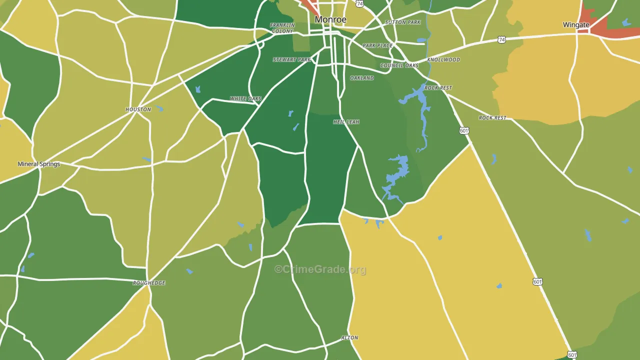 28112, NC Map of Drug-Related Crime Rates