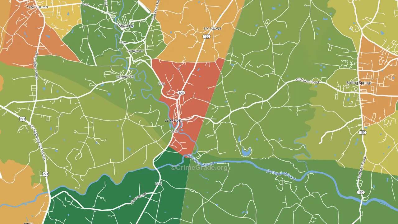 28114, NC Map of Drug-Related Crime Rates