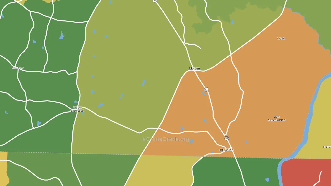 28119, NC Map of Drug-Related Crime Rates
