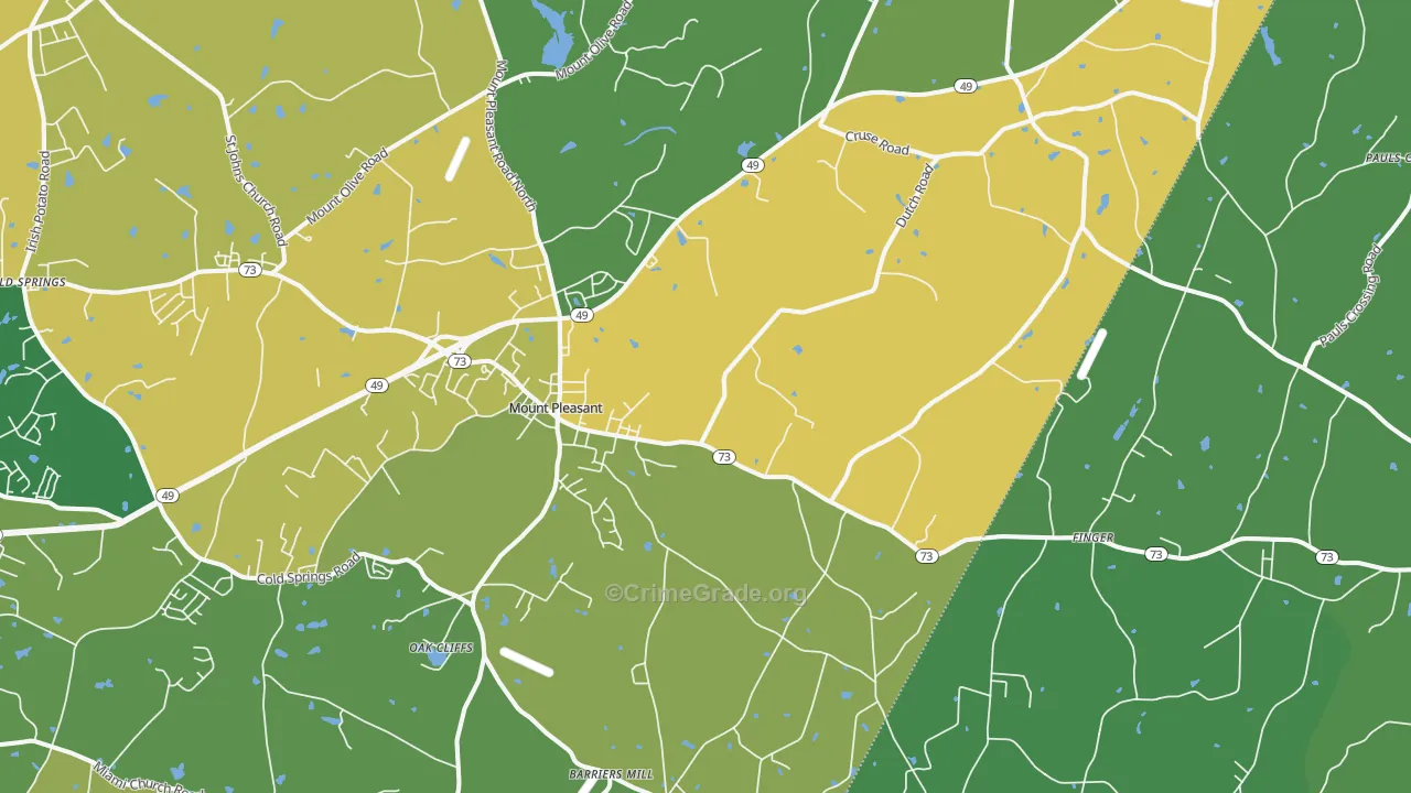28124, NC Map of Drug-Related Crime Rates