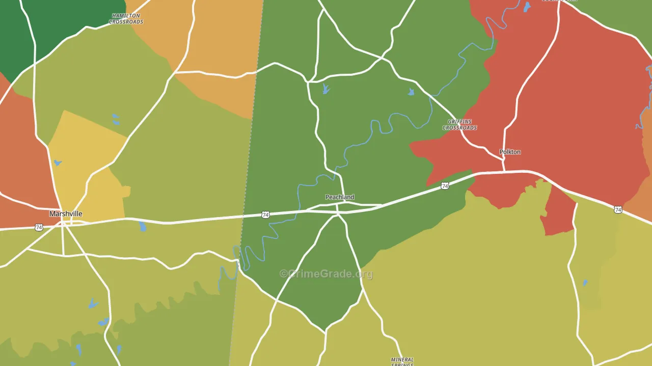 28133, NC Map of Drug-Related Crime Rates