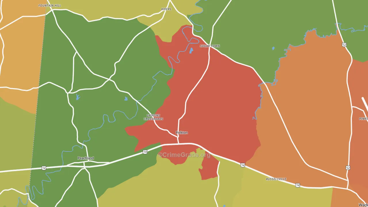 28135, NC Map of Drug-Related Crime Rates