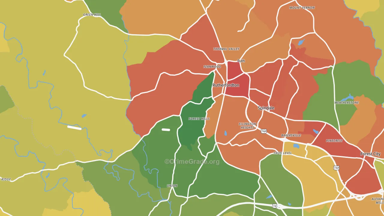 28139, NC Map of Drug-Related Crime Rates