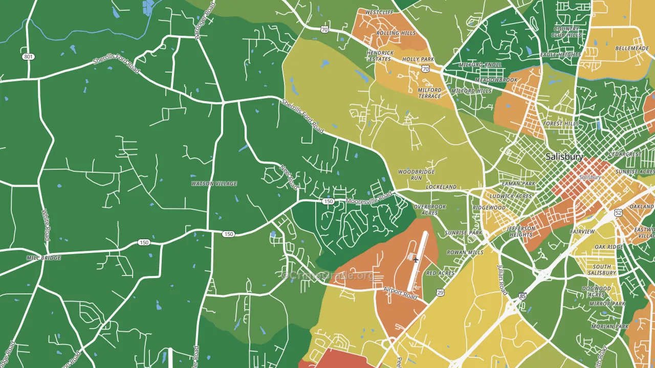 28147, NC Map of Drug-Related Crime Rates