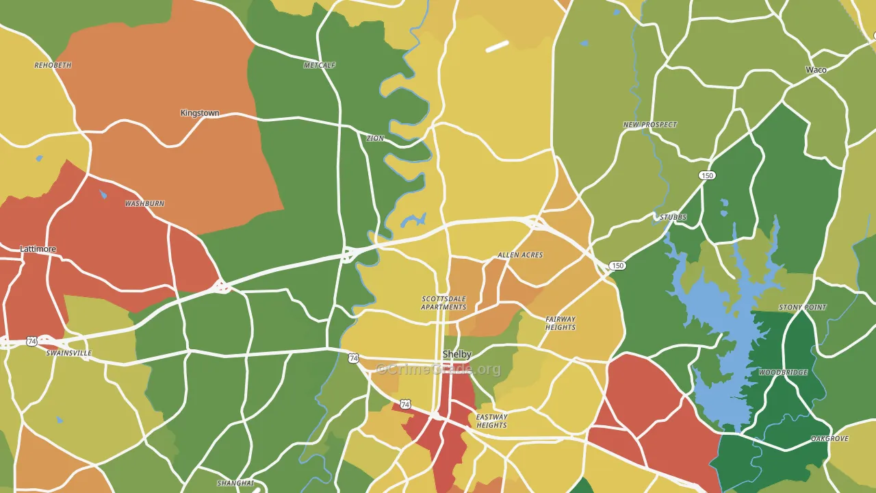 28150, NC Map of Drug-Related Crime Rates