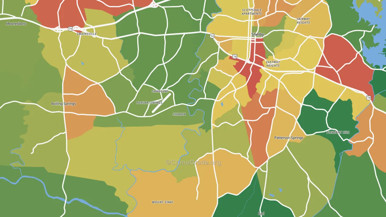 28152, NC Map of Drug-Related Crime Rates
