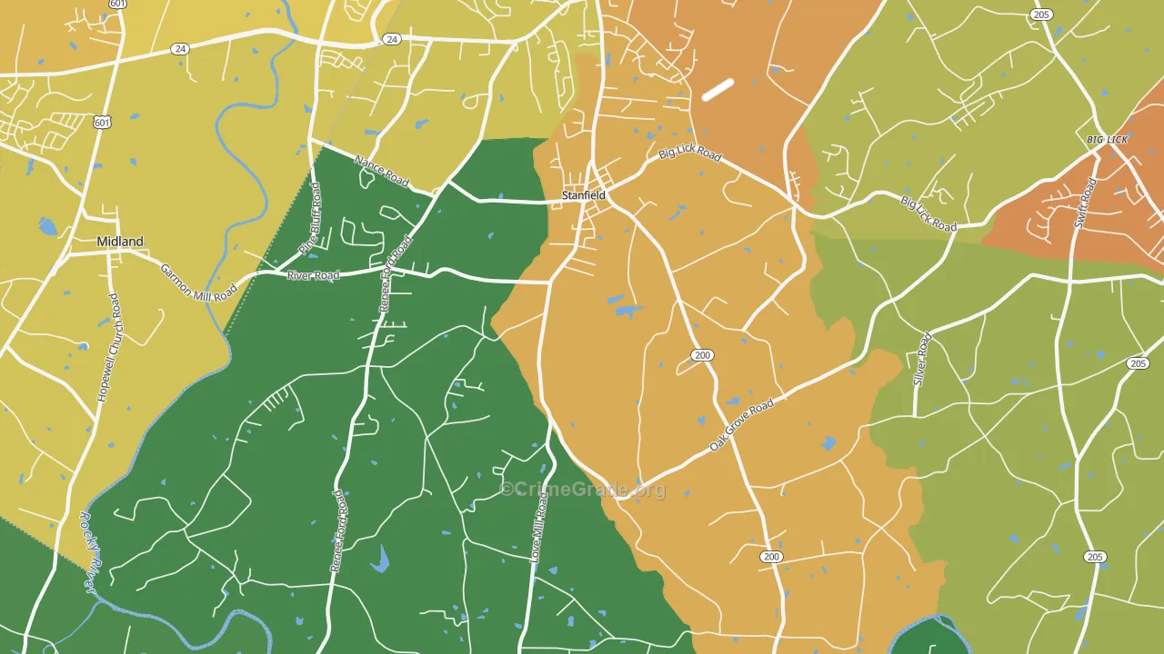 28163, NC Map of Drug-Related Crime Rates