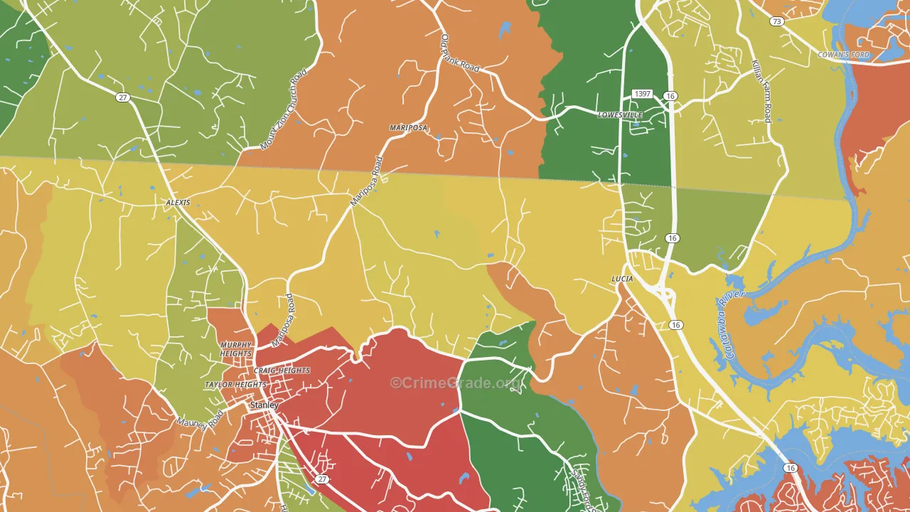 28164, NC Map of Drug-Related Crime Rates