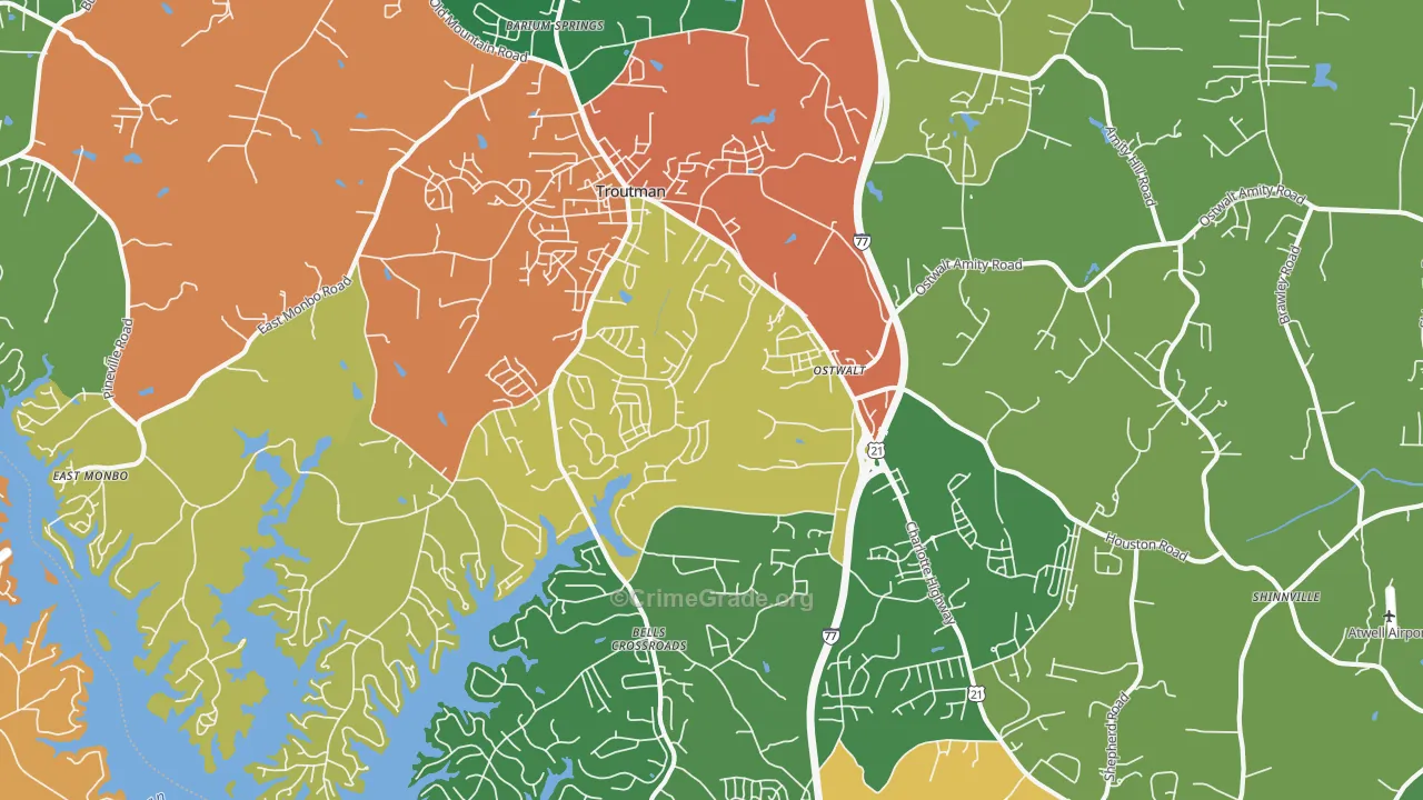 28166, NC Map of Drug-Related Crime Rates
