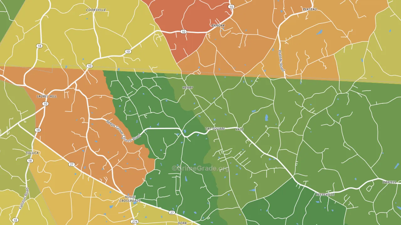 28168, NC Map of Drug-Related Crime Rates