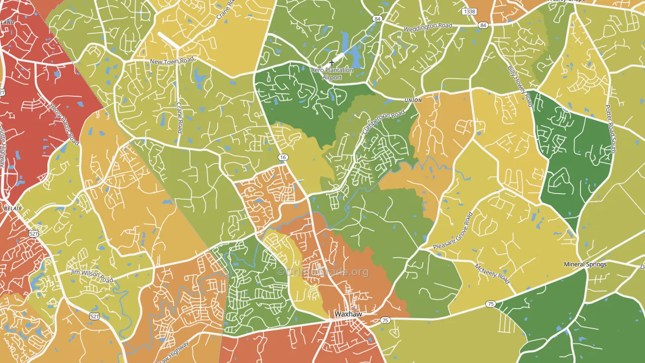 28173, NC Map of Drug-Related Crime Rates